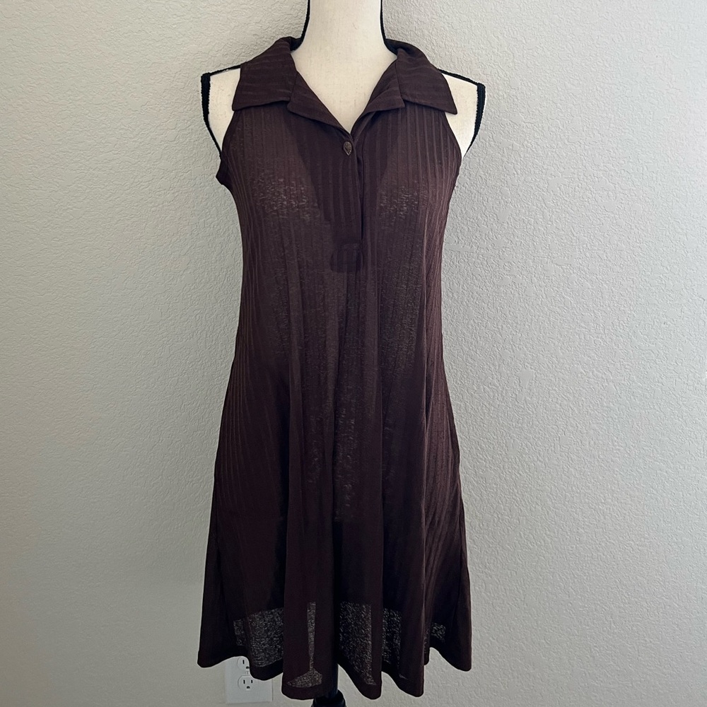 J Valdi Brown Tunic Swimsuit Coverup